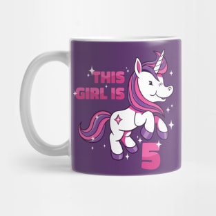 Cute Unicorn Birthday | This Girl Is Now 5 Mug